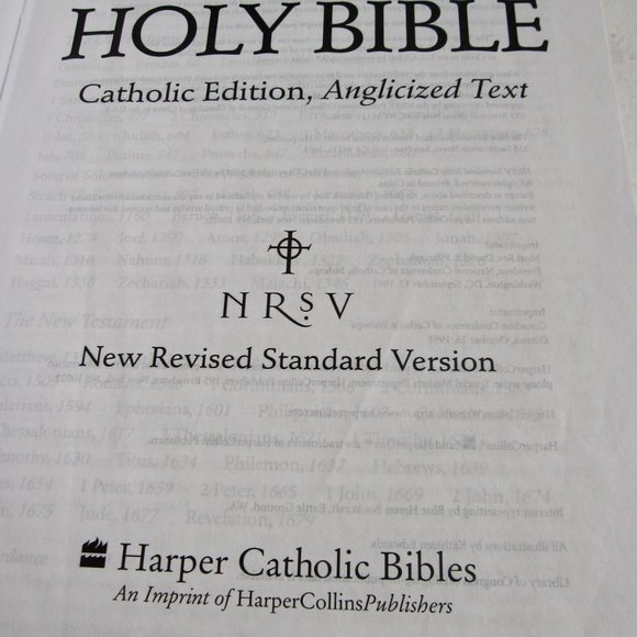NRSV Holy Bible Catholic Edition Anglicized Text 2007 Harper Leather Touch HC - Picture 4 of 10